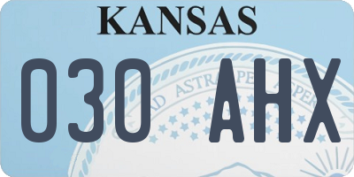 KS license plate 030AHX