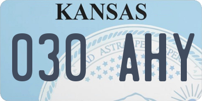 KS license plate 030AHY