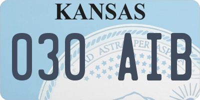 KS license plate 030AIB