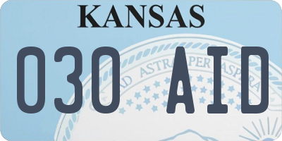 KS license plate 030AID