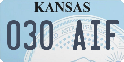 KS license plate 030AIF