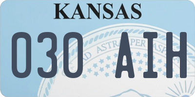 KS license plate 030AIH