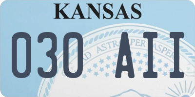 KS license plate 030AII