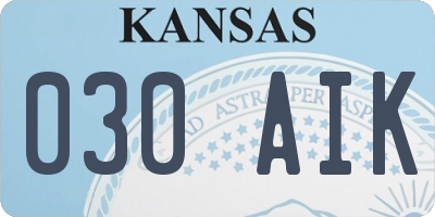 KS license plate 030AIK