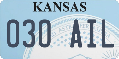 KS license plate 030AIL