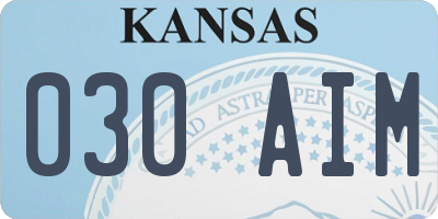 KS license plate 030AIM