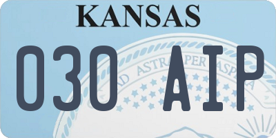 KS license plate 030AIP