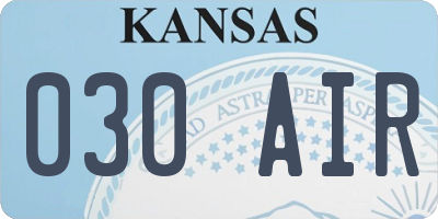 KS license plate 030AIR