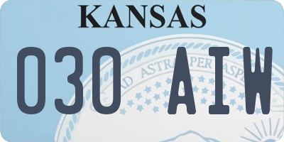 KS license plate 030AIW
