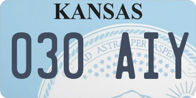 KS license plate 030AIY