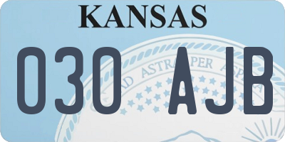 KS license plate 030AJB