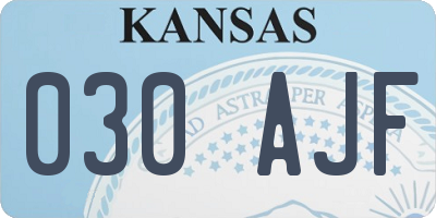 KS license plate 030AJF