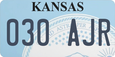 KS license plate 030AJR