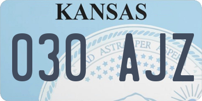 KS license plate 030AJZ