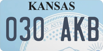 KS license plate 030AKB