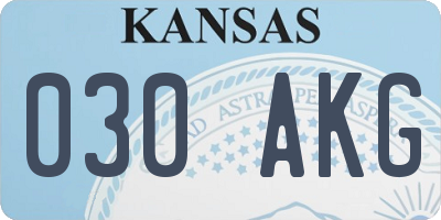 KS license plate 030AKG