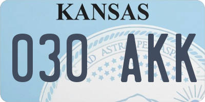 KS license plate 030AKK