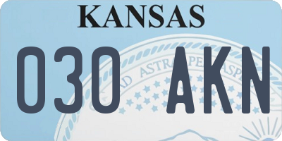 KS license plate 030AKN