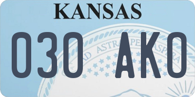 KS license plate 030AKO