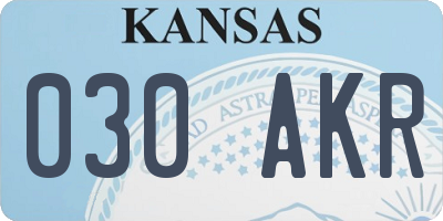 KS license plate 030AKR