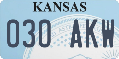 KS license plate 030AKW