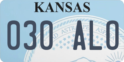 KS license plate 030ALO