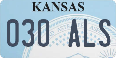 KS license plate 030ALS