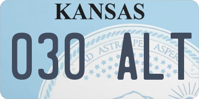 KS license plate 030ALT
