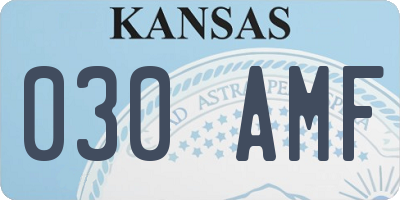 KS license plate 030AMF