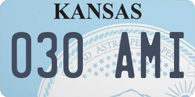 KS license plate 030AMI