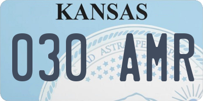 KS license plate 030AMR