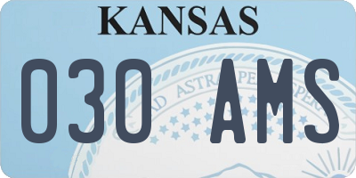 KS license plate 030AMS