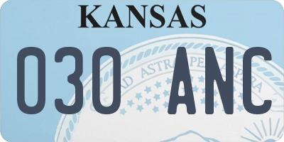 KS license plate 030ANC