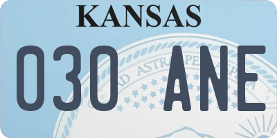 KS license plate 030ANE