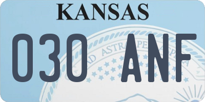 KS license plate 030ANF