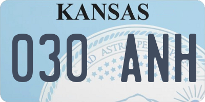 KS license plate 030ANH