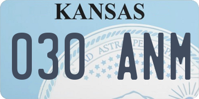 KS license plate 030ANM