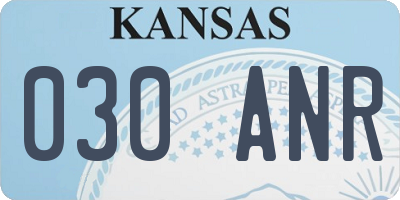 KS license plate 030ANR