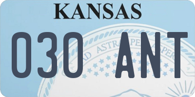 KS license plate 030ANT