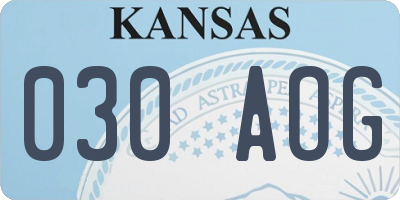 KS license plate 030AOG