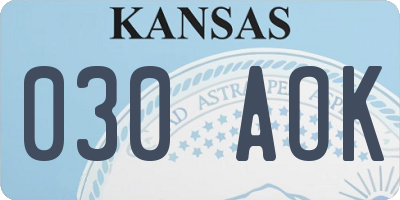 KS license plate 030AOK