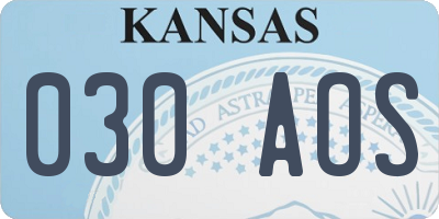 KS license plate 030AOS