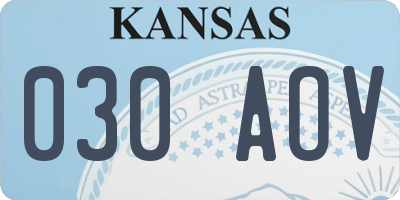 KS license plate 030AOV