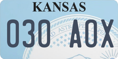 KS license plate 030AOX