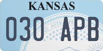 KS license plate 030APB