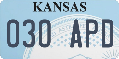 KS license plate 030APD