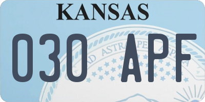 KS license plate 030APF