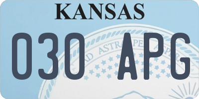 KS license plate 030APG