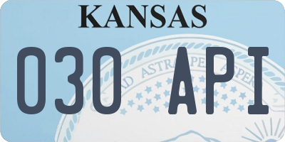 KS license plate 030API