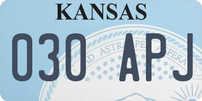 KS license plate 030APJ